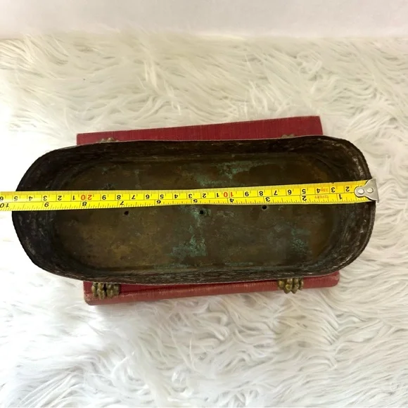 Beautiful Floral Copper Clawfoot Gold Cashpot Planter - Picture 7 of 7